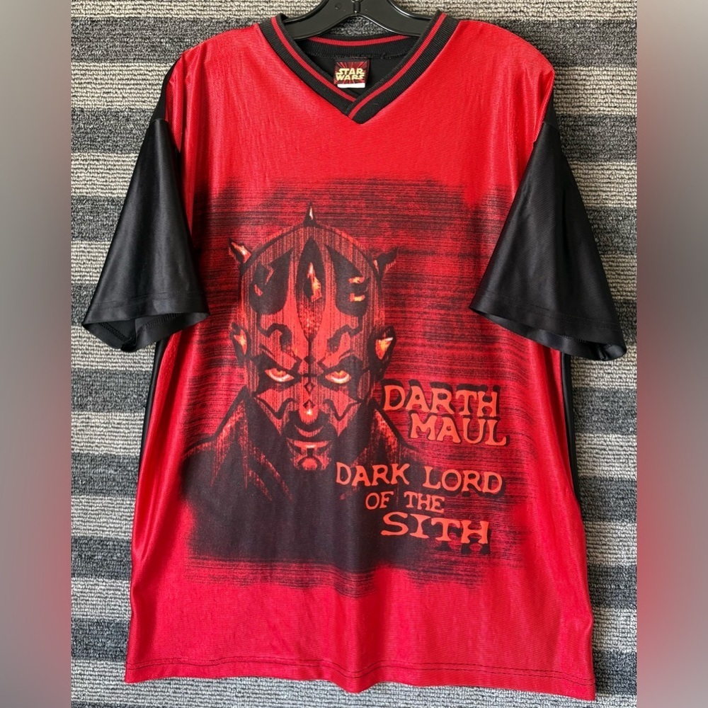 Vintage 1998 Star Wars Episode 1 Darth Maul Graphic Short Sleeve Jersey Large